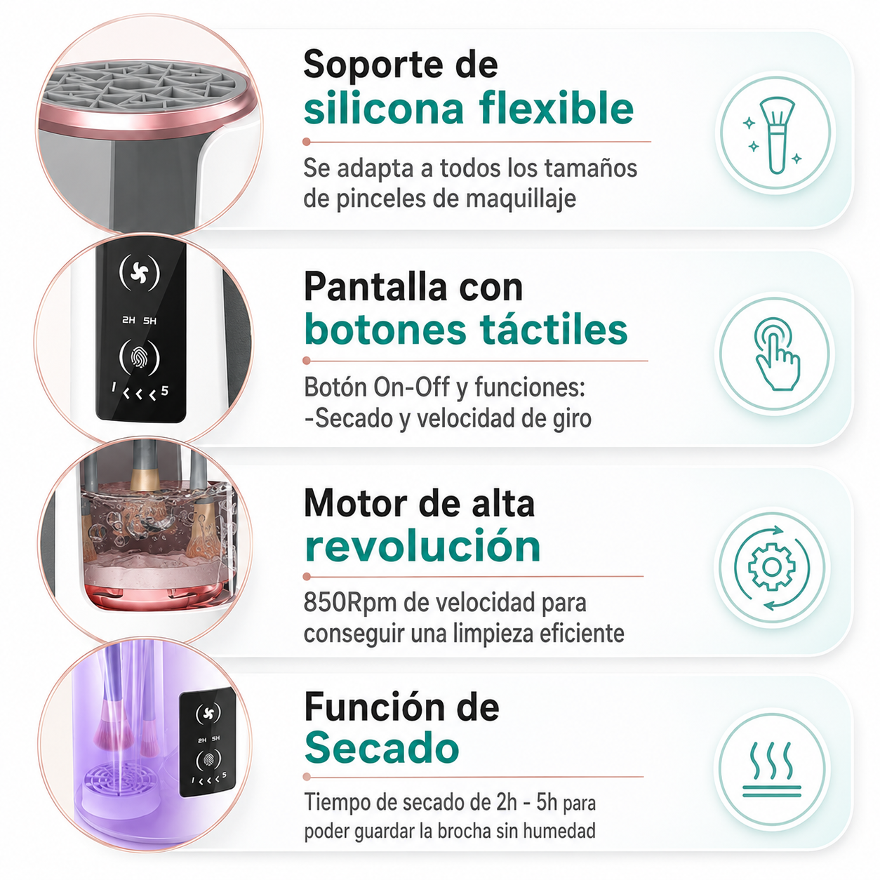 Limpia brochas eléctrico