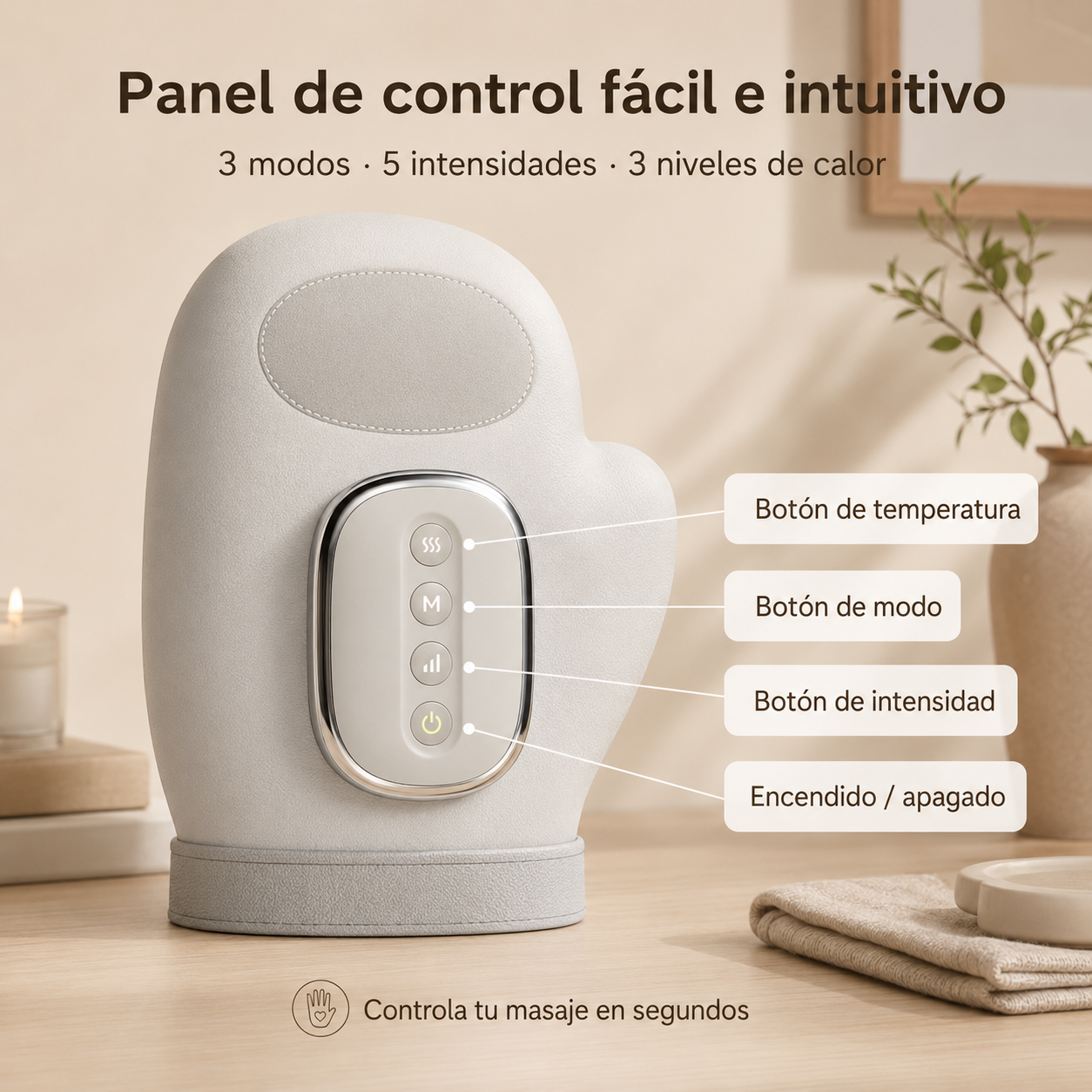 Masajeador de Manos Inteligente con Calor y Compresión